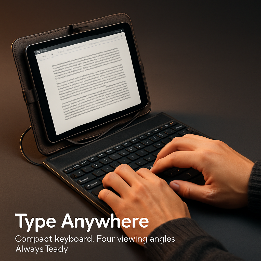 Tablet Case with Keyboard - Slim Protective Cover