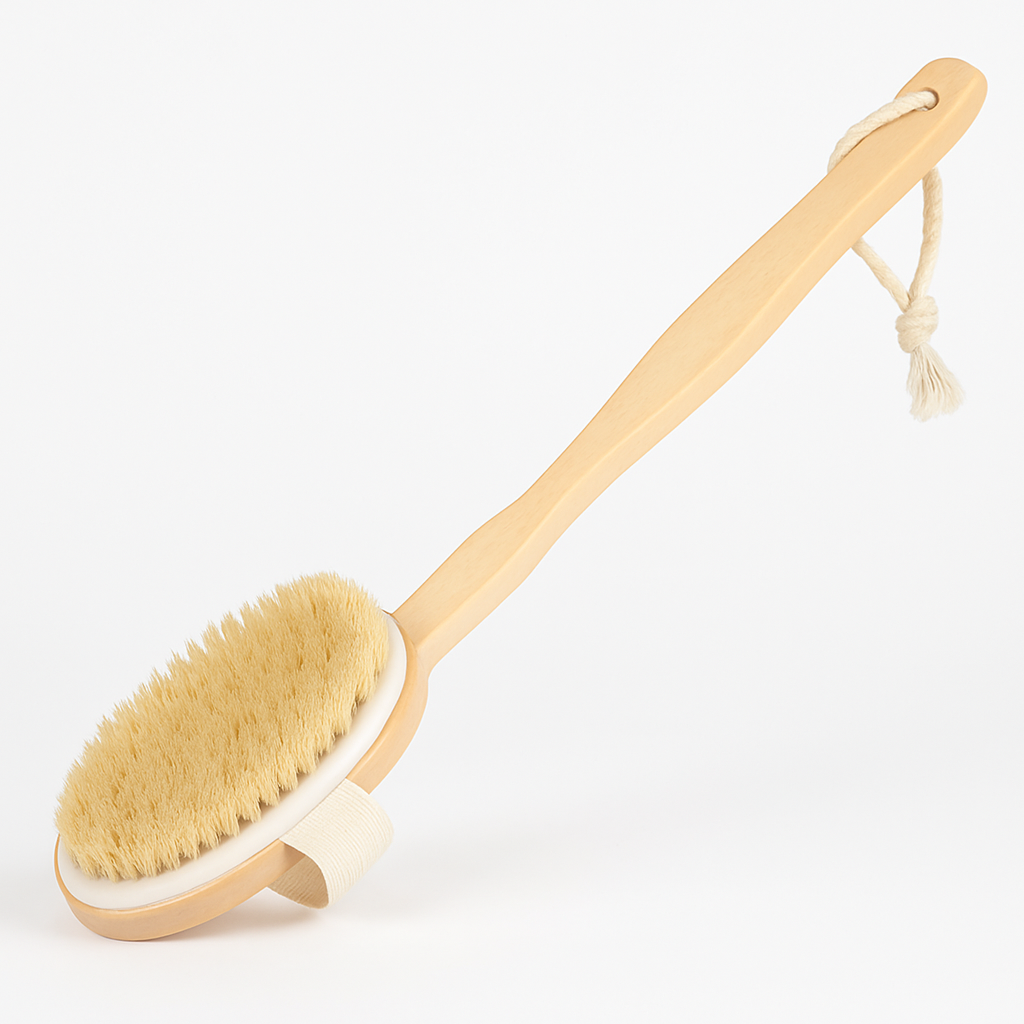 Bath Brush with Long Handle and Detachable Scrubber