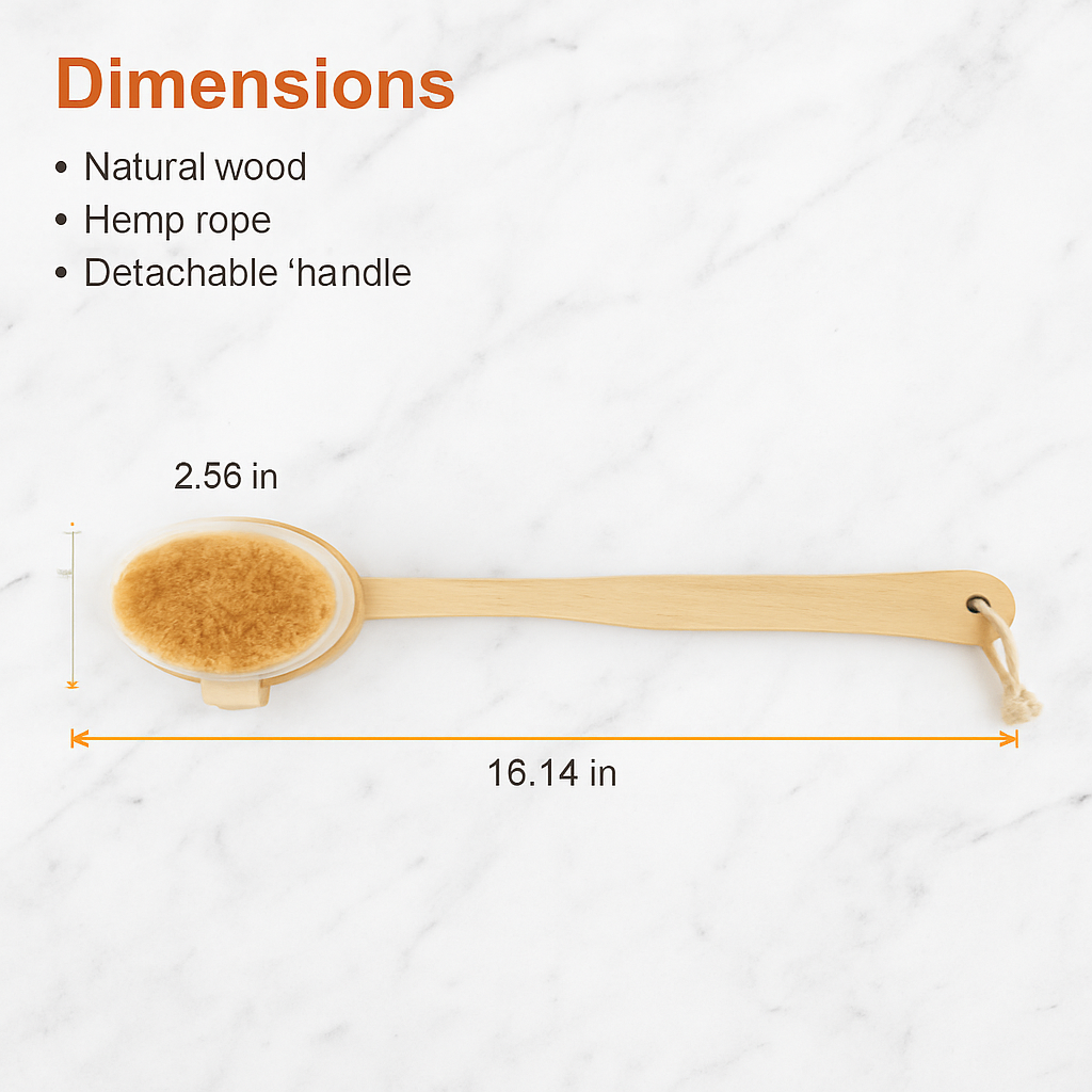 Bath Brush with Long Handle and Detachable Scrubber