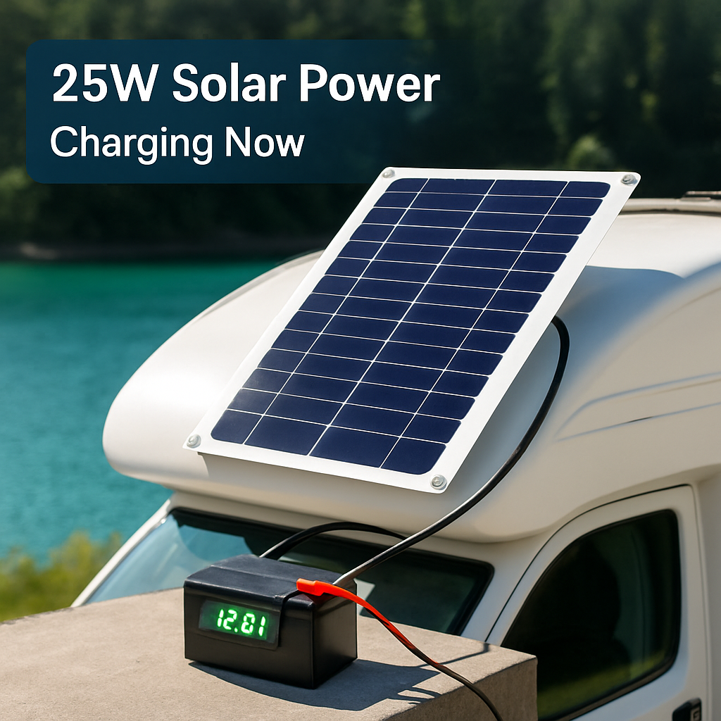 Solar Panel Charger for Vehicles, RVs, and Boats