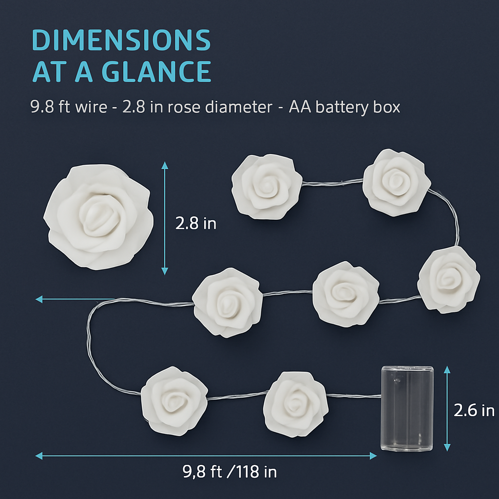 Rose Flower String Lights for Romantic Glow