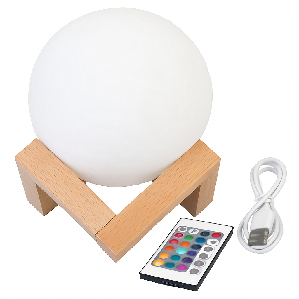 Moon Lamp Night Light with RGB Color Glow