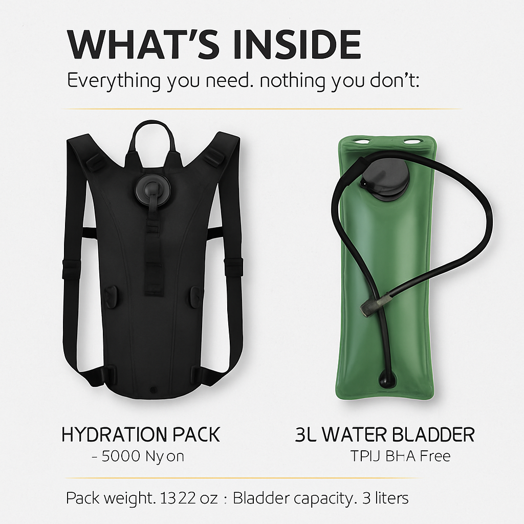 Hydration Pack Water Bladder for Hiking & Cycling