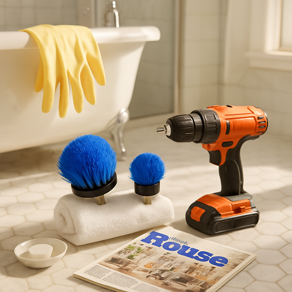 Drill Brush Cleaning Set for Tiles, Tubs & Sinks - Blue