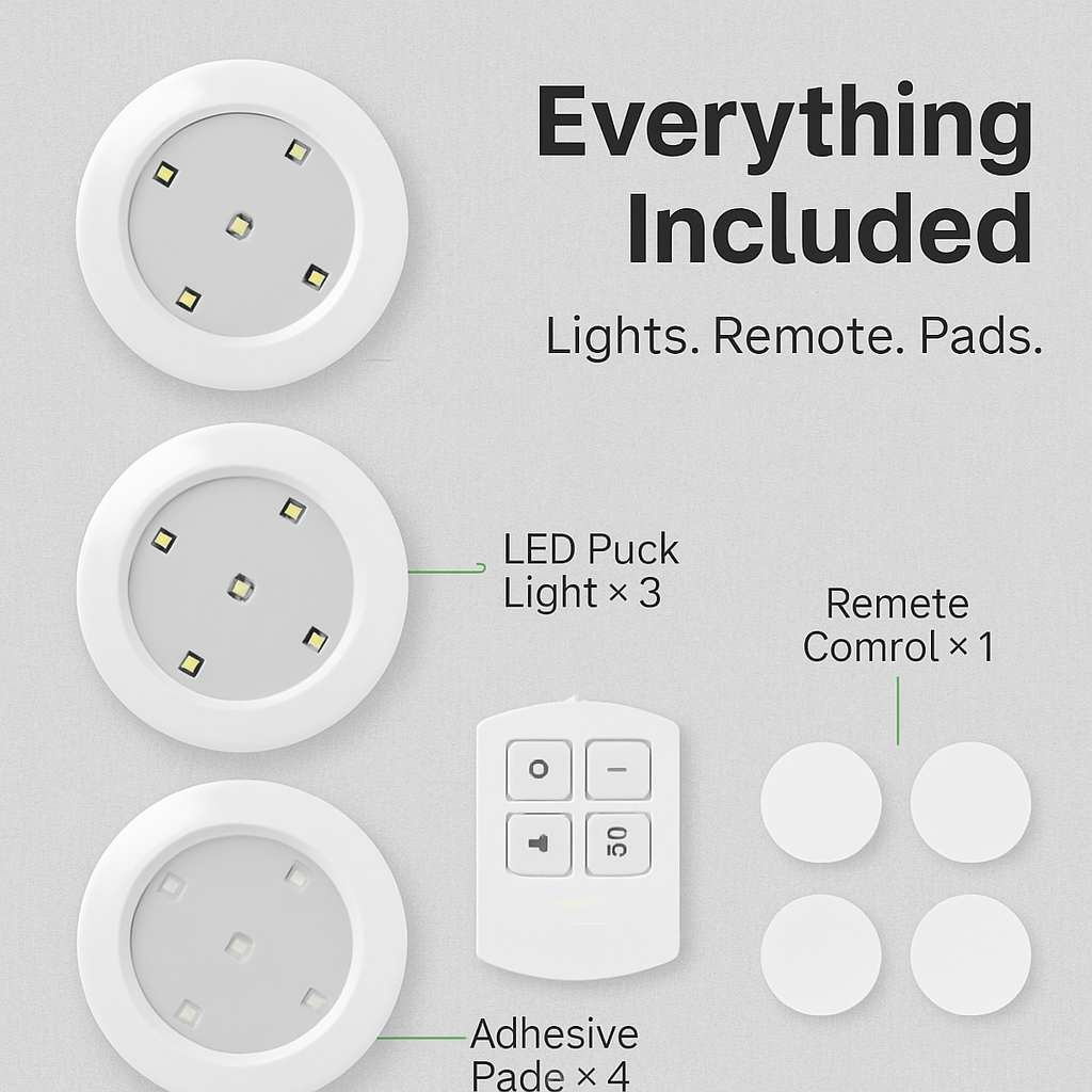 Cordless Closet Lamp with Remote Night Light