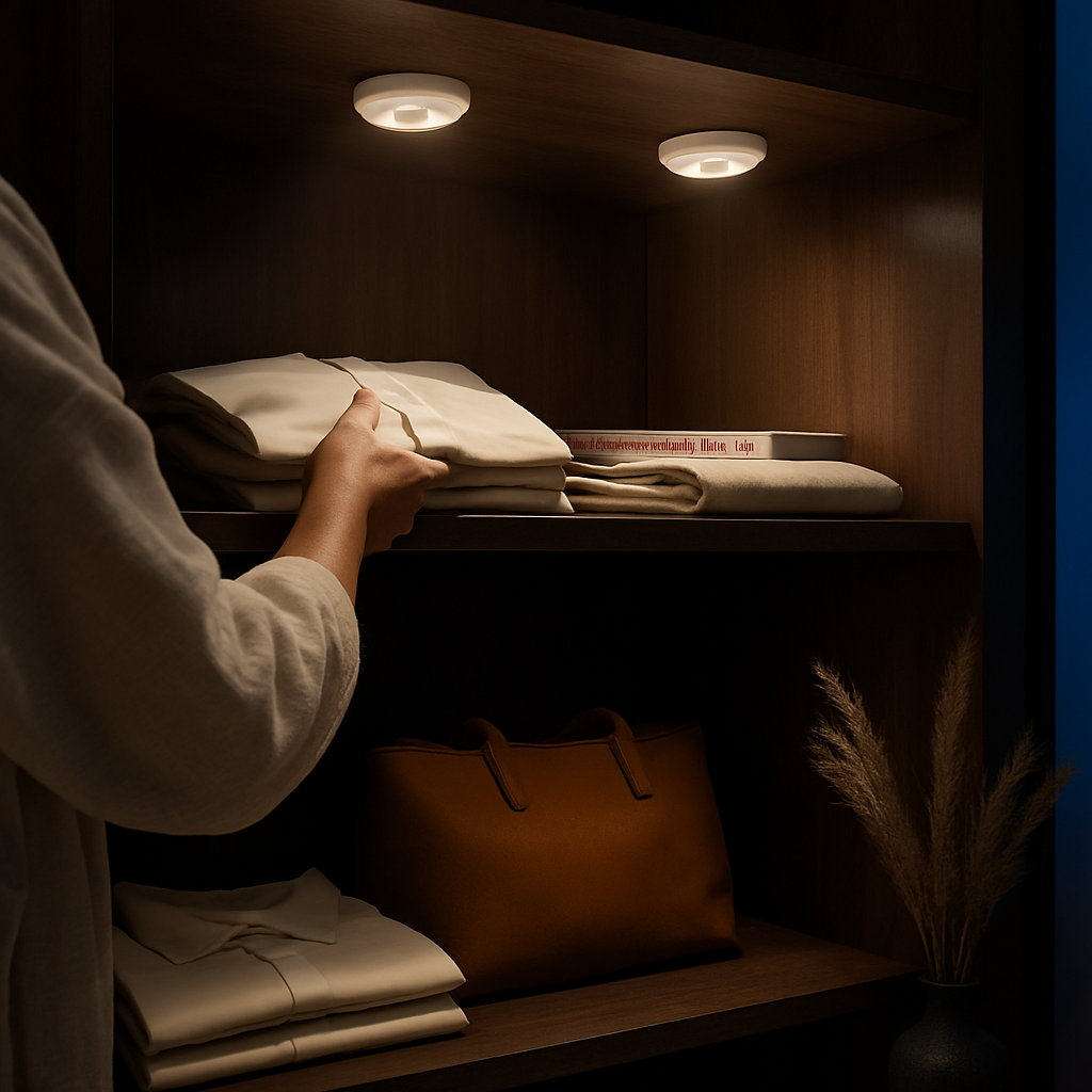 Cordless Closet Lamp with Remote Night Light