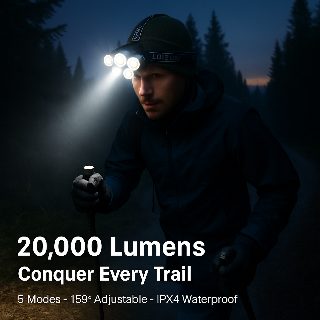 Rechargeable Headlamp for Camping Adventures