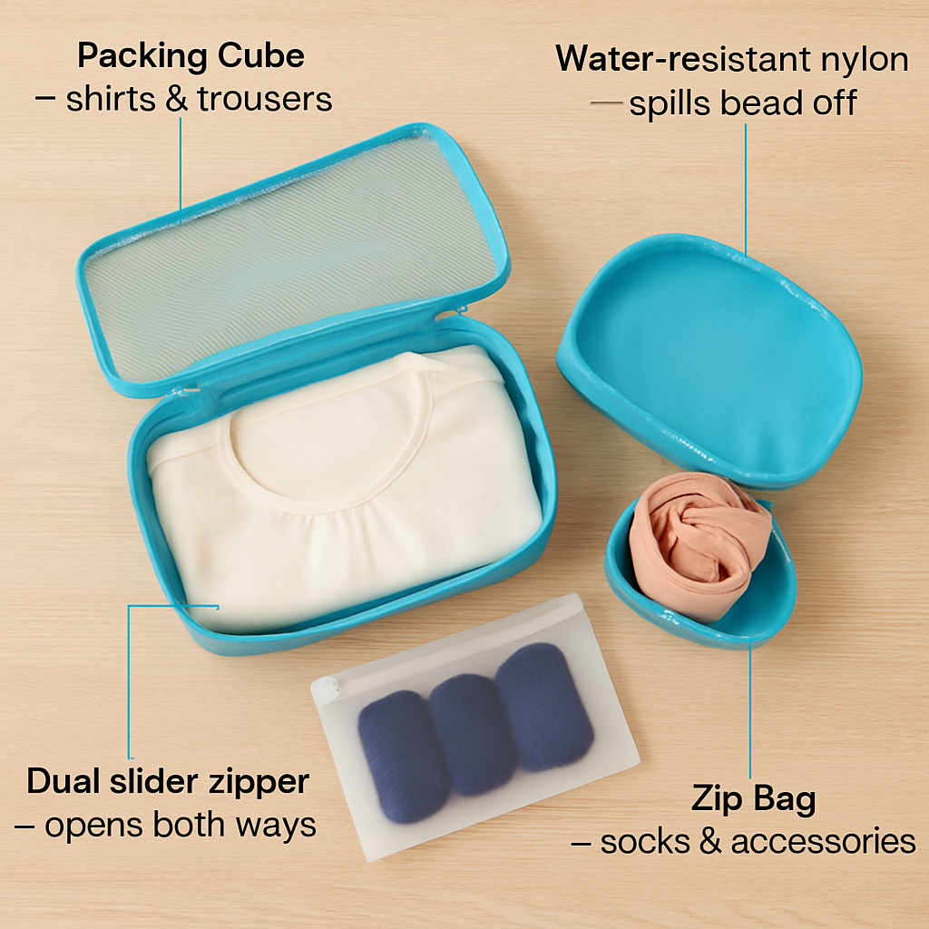 Storage Bags with Packing Cubes for Travel
