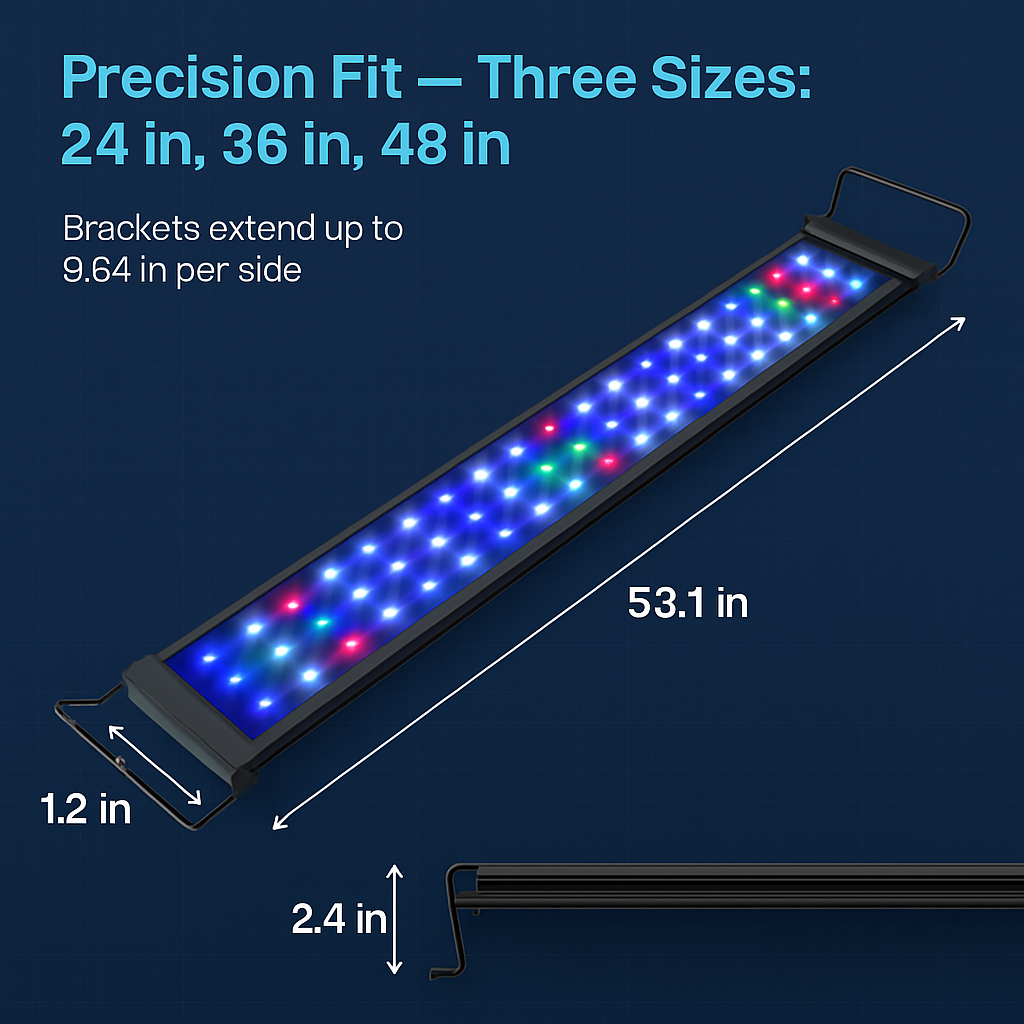 Aquarium LED Light with Extendable Brackets