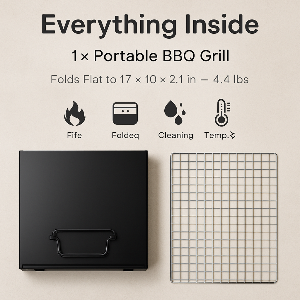 Portable BBQ Grill Foldable Charcoal for Camping