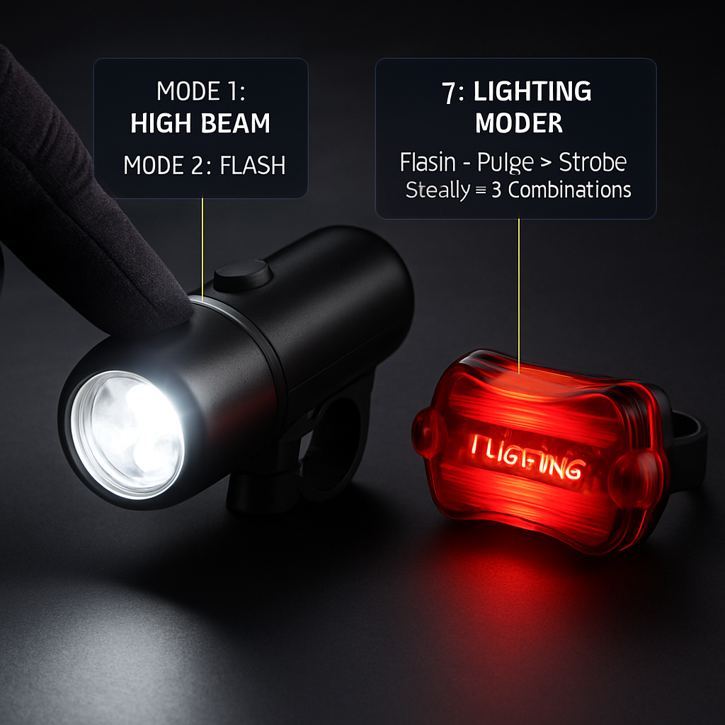 Bike Front and Rear Light Set for Secure Handlebar Mounting