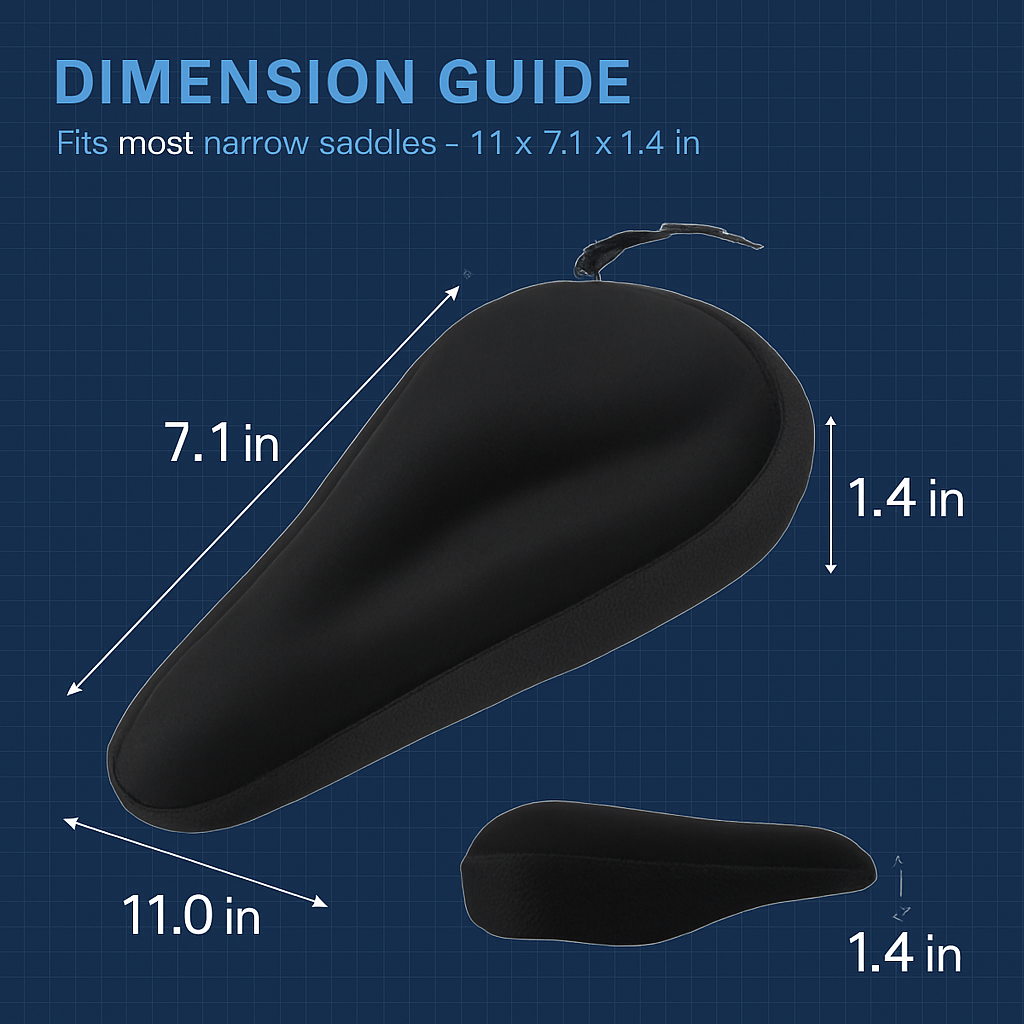 Bike Seat Anti-Slip Gel Cushion for Narrow Seats