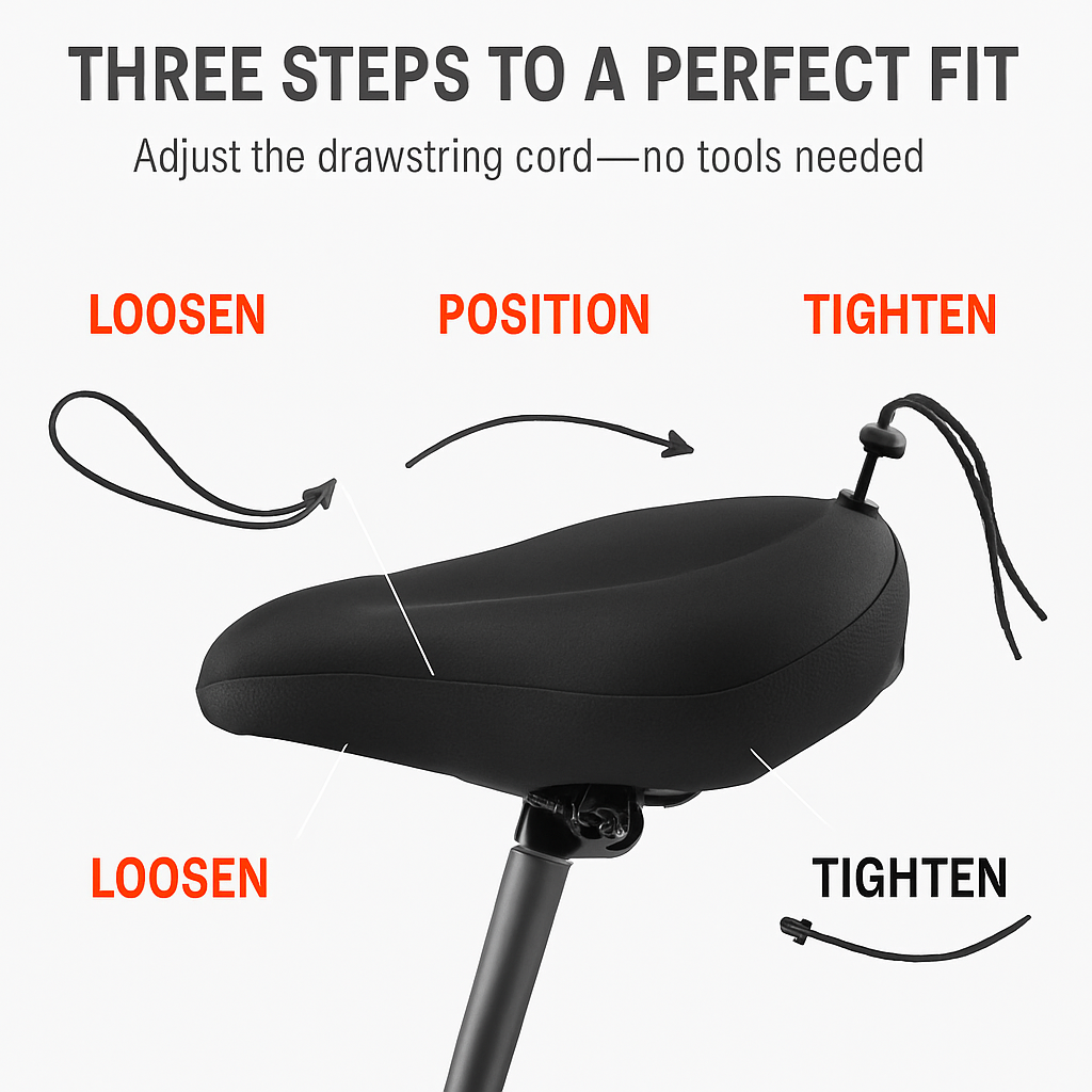 Bike Seat Anti-Slip Gel Cushion for Narrow Seats
