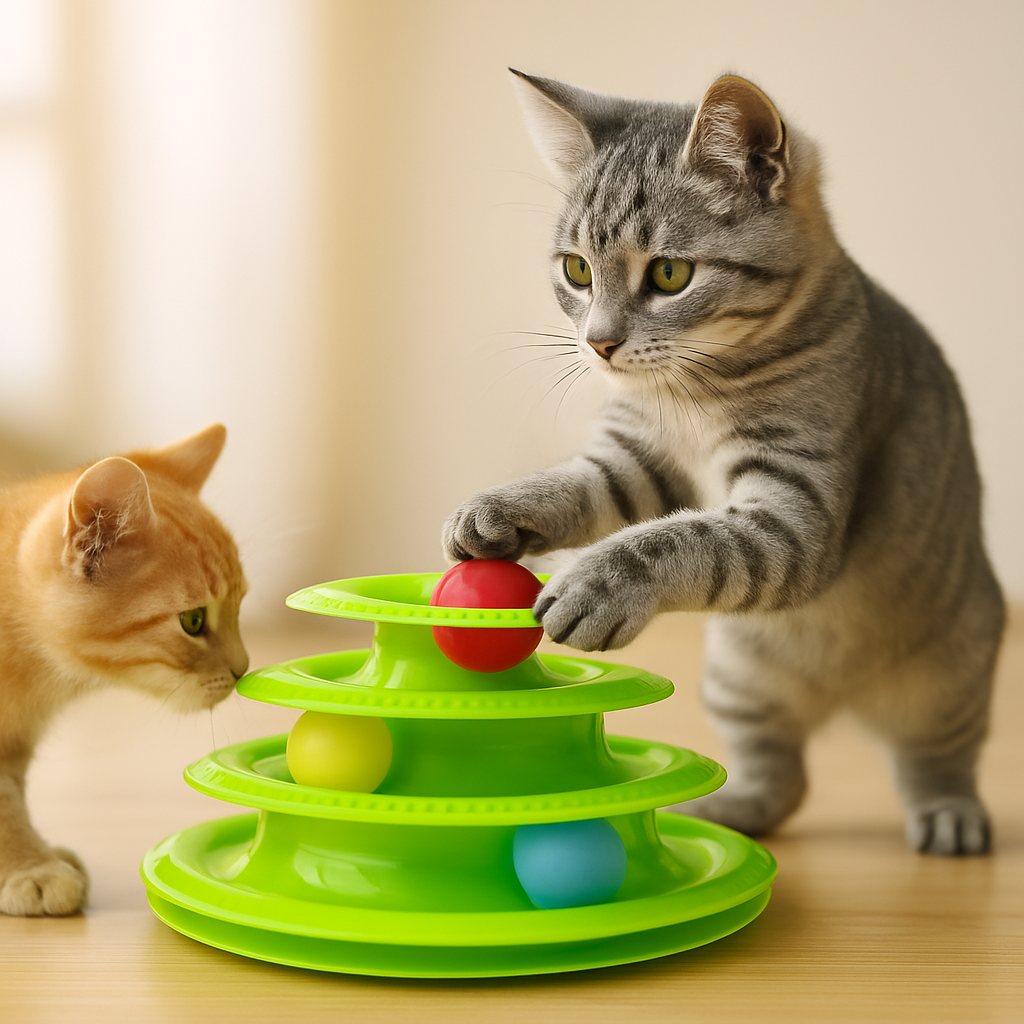 Cat Track Tower Toy with Multi-Layer Track System