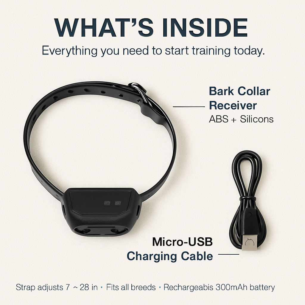 Dog Bark Training Collar: Adjustable, Safe Correction