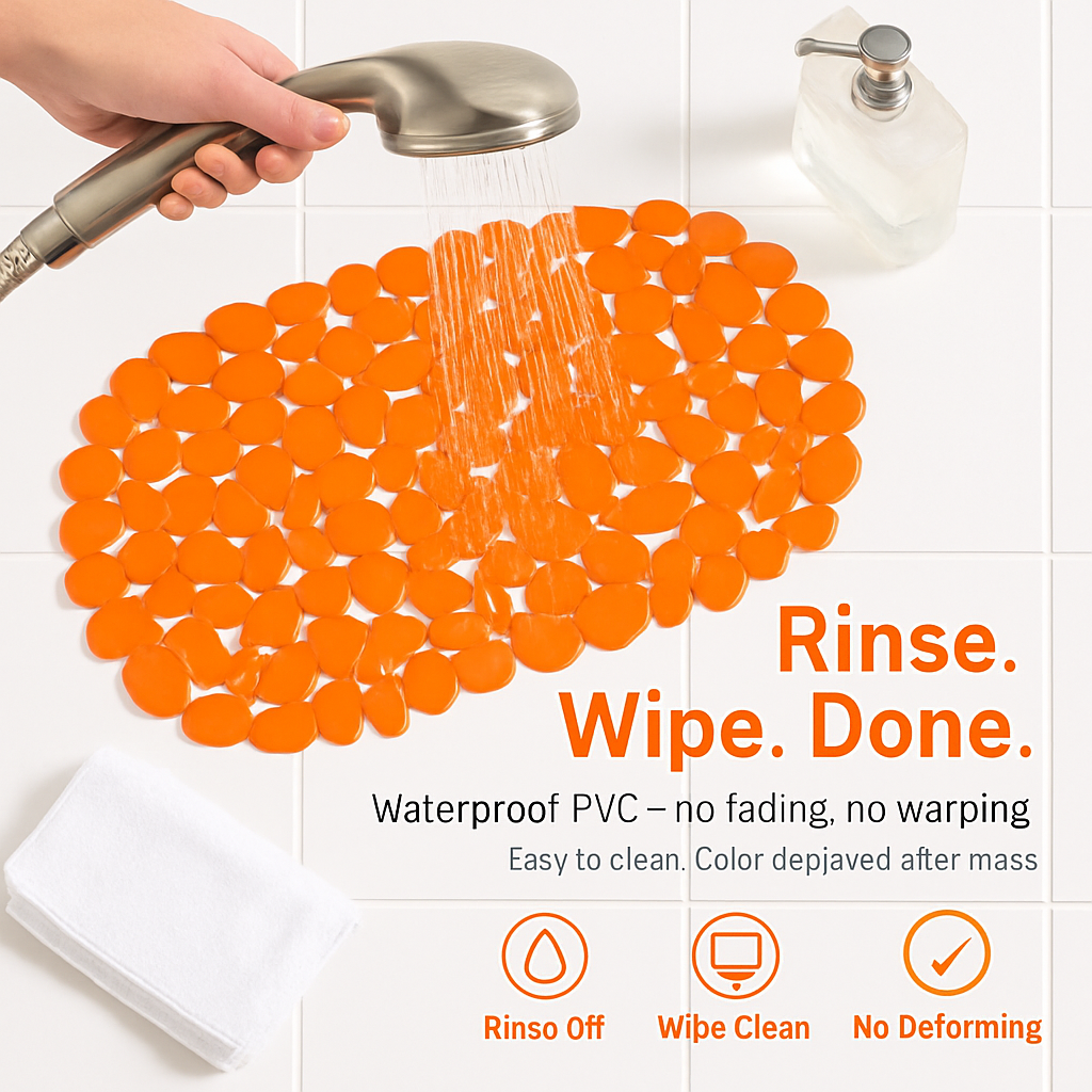 Non-Slip Bath Mat with Pebble Massage for Shower