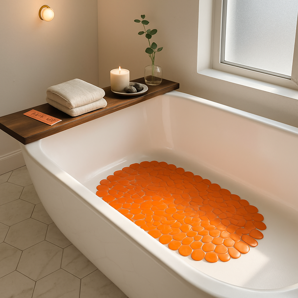 Non-Slip Bath Mat with Pebble Massage for Shower