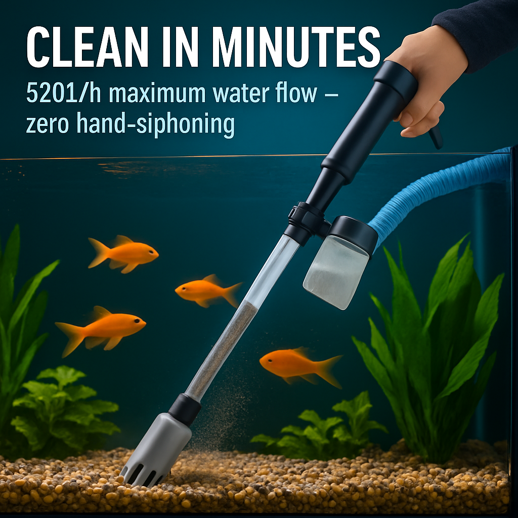 Battery-Operated Aquarium Vacuum Gravel Cleaner