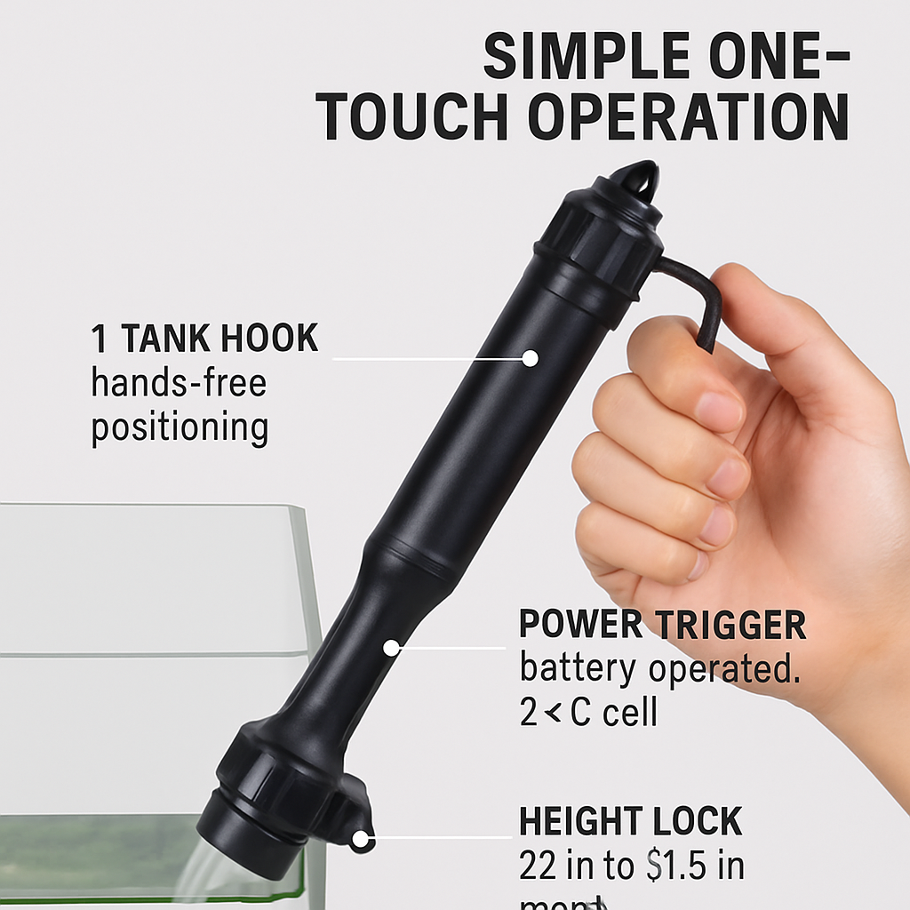 Battery-Operated Aquarium Vacuum Gravel Cleaner