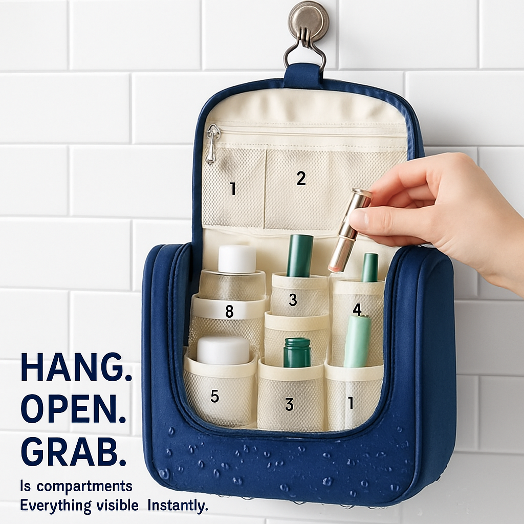 Travel Cosmetic Organizer Bag - Hang Hook