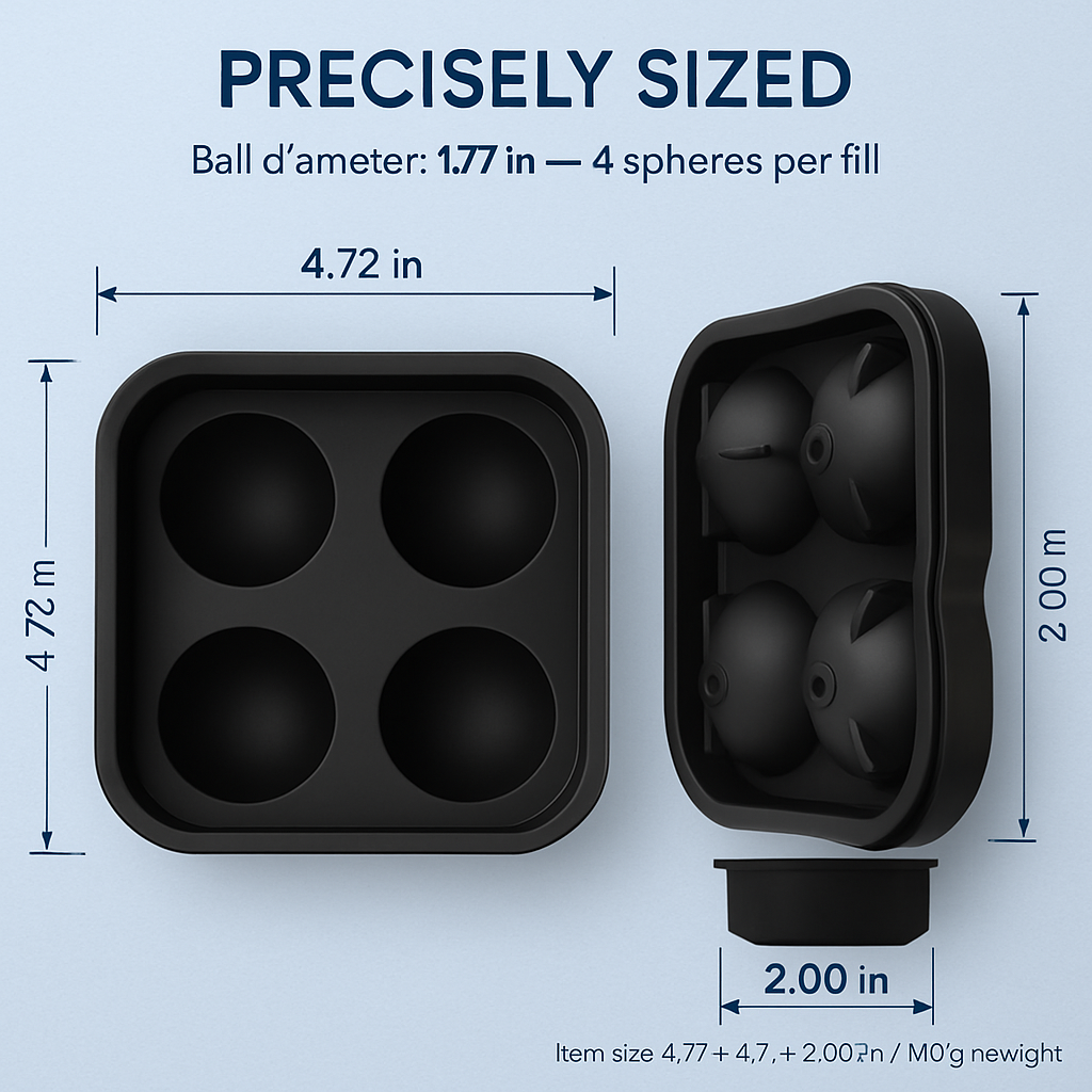 Sphere Ice Ball Maker Mold Silicone Ice Tray