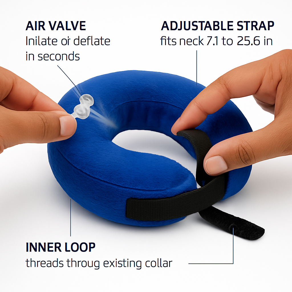 Inflatable Pet Collar for Wounds, Adjustable Comfort
