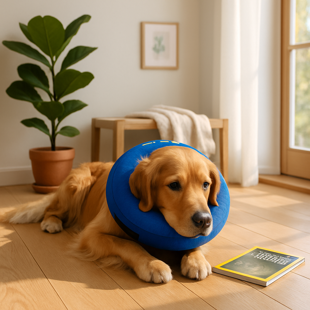 Inflatable Pet Collar for Wounds, Adjustable Comfort