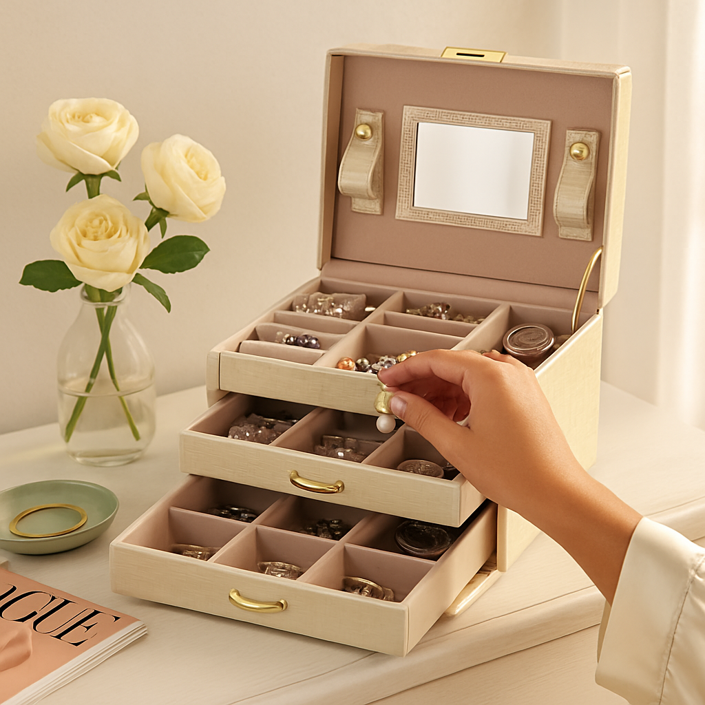 Jewelry Case Organizer: Lockable Travel Box