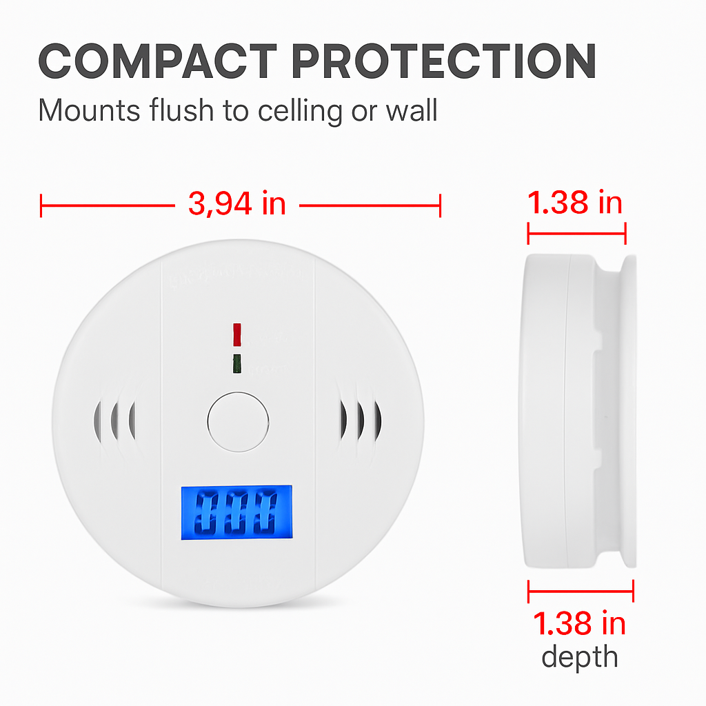 Battery Operated CO Alarm for Home Safety and Alert System