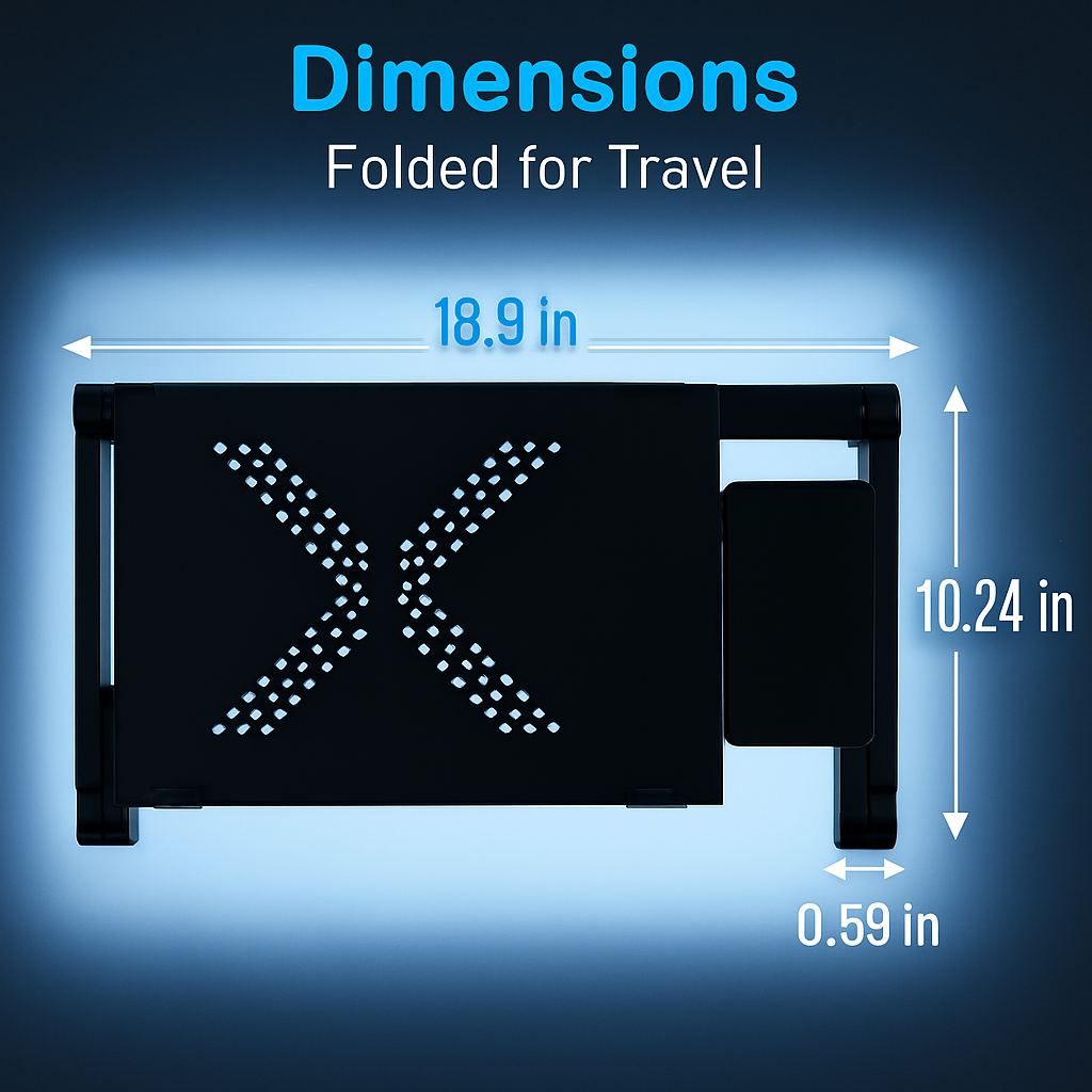 Foldable Laptop Table for Bed & Desk with Mouse Board