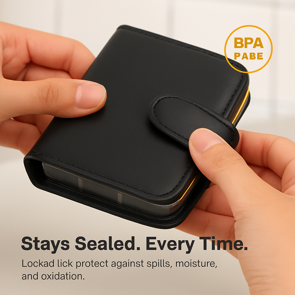 Weekly Pill Organizer in PU Leather Case - 7-Day