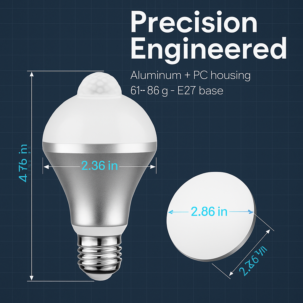 Motion Sensor LED Bulb with Auto On/Off for Hands-Free Use