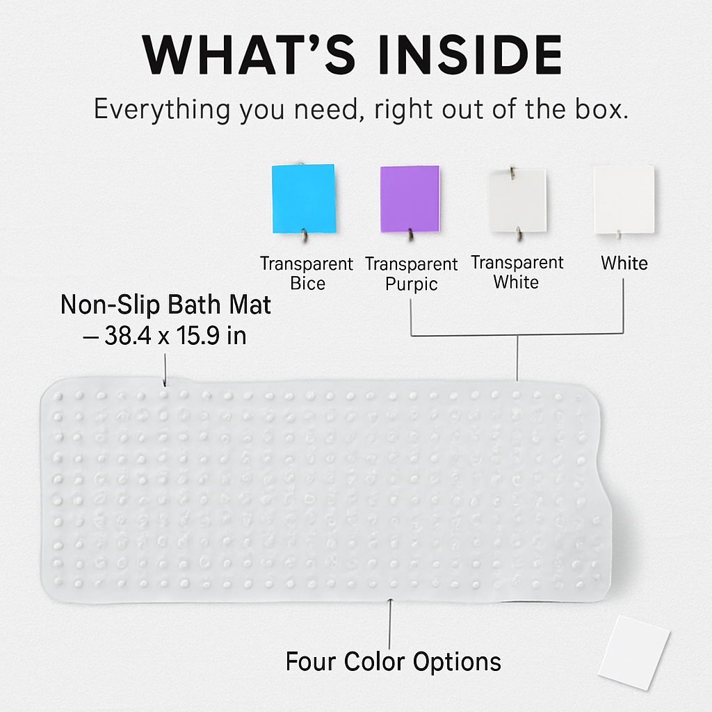 Bath Tub Mat for Safe, Non-Slip Bathroom Floors