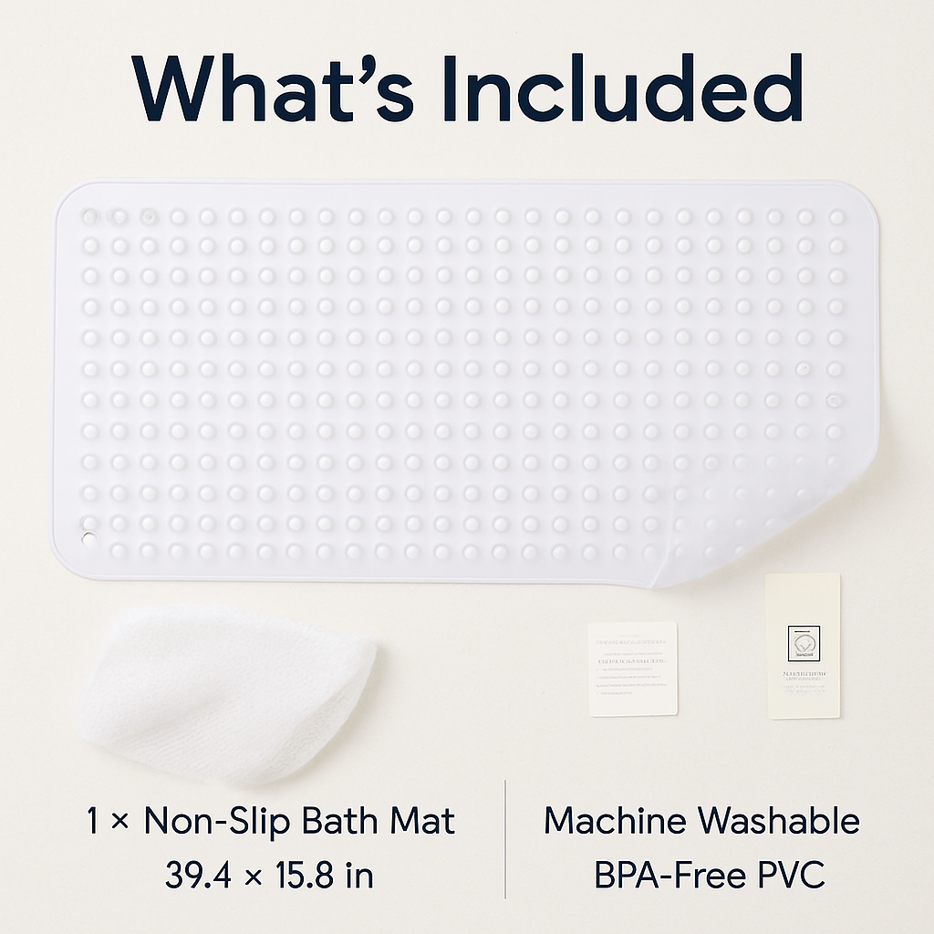 Bath Tub Mat for Safe, Non-Slip Bathroom Floors