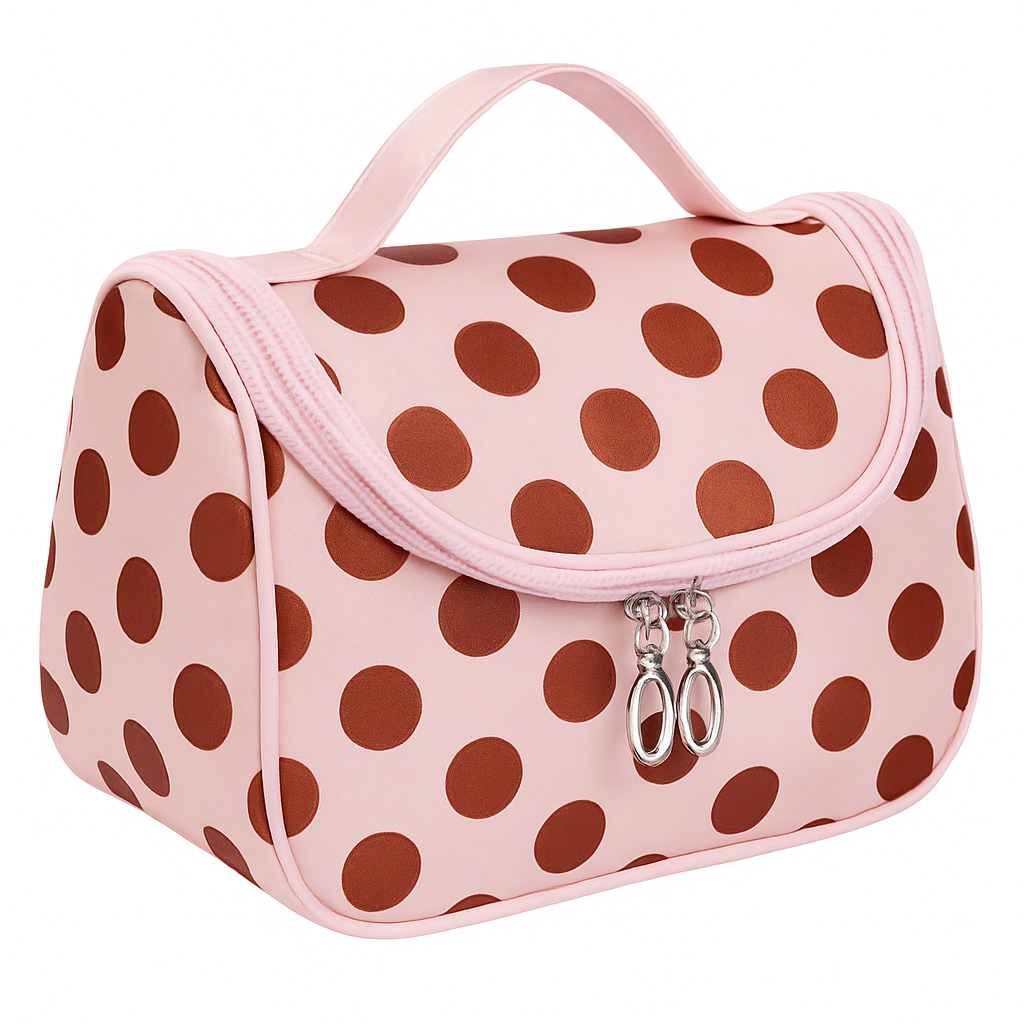 Travel Makeup Bag with Mirror - Compact Organizer