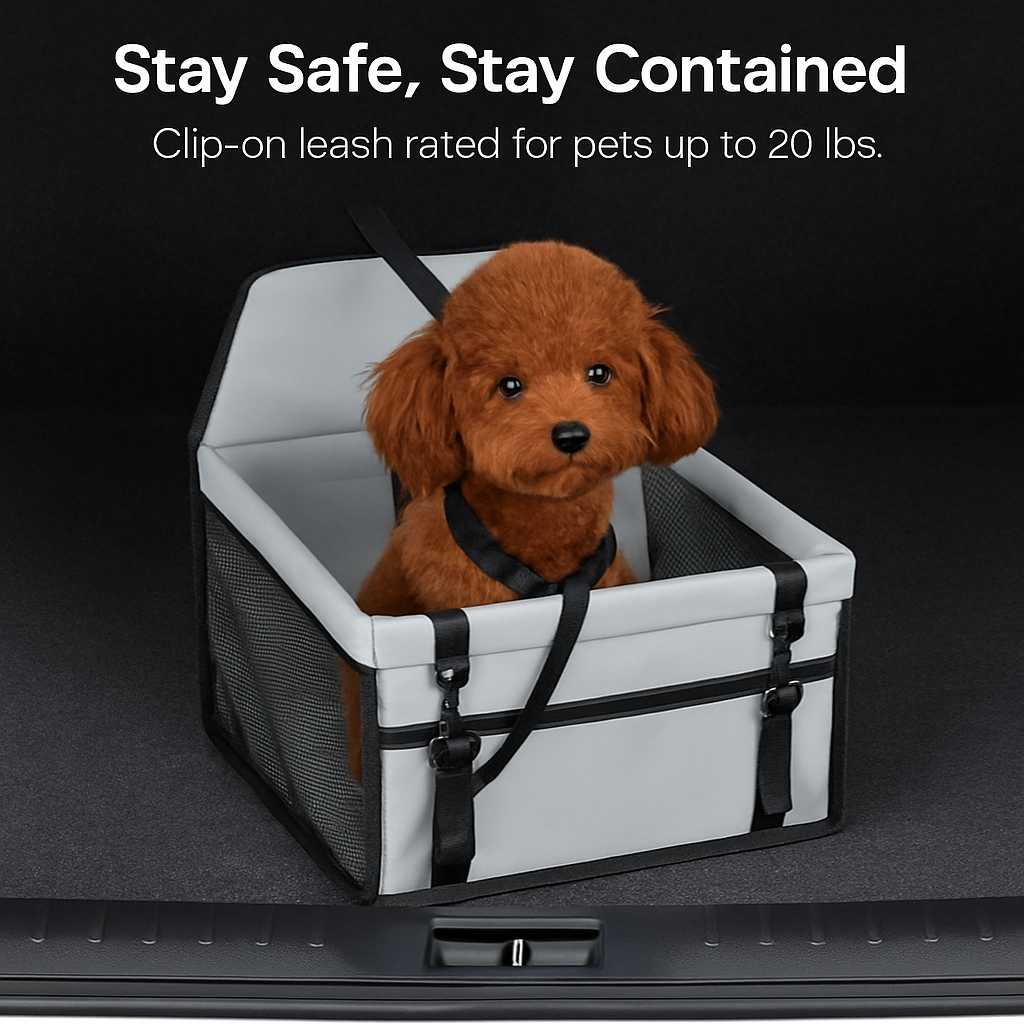 Dog Booster Car Seat for Small to Medium Pets — Safe Travel