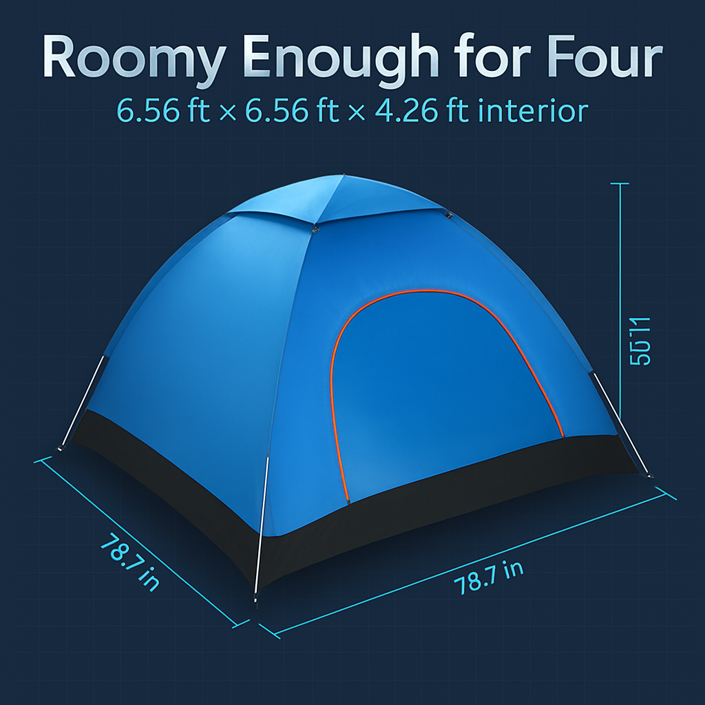 Camping Pop Up Tent for 3-4 People - Quick Setup, All-Season