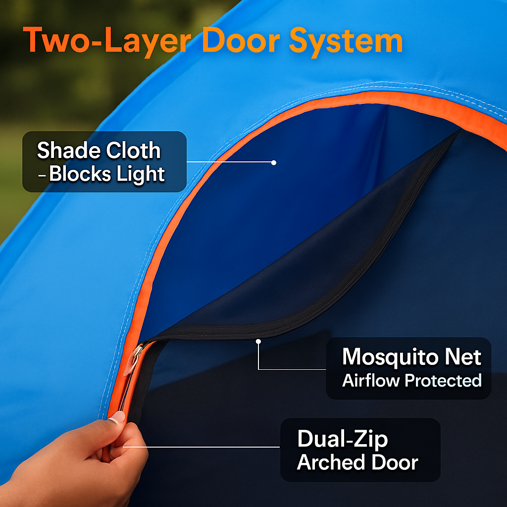 Camping Pop Up Tent for 3-4 People - Quick Setup, All-Season