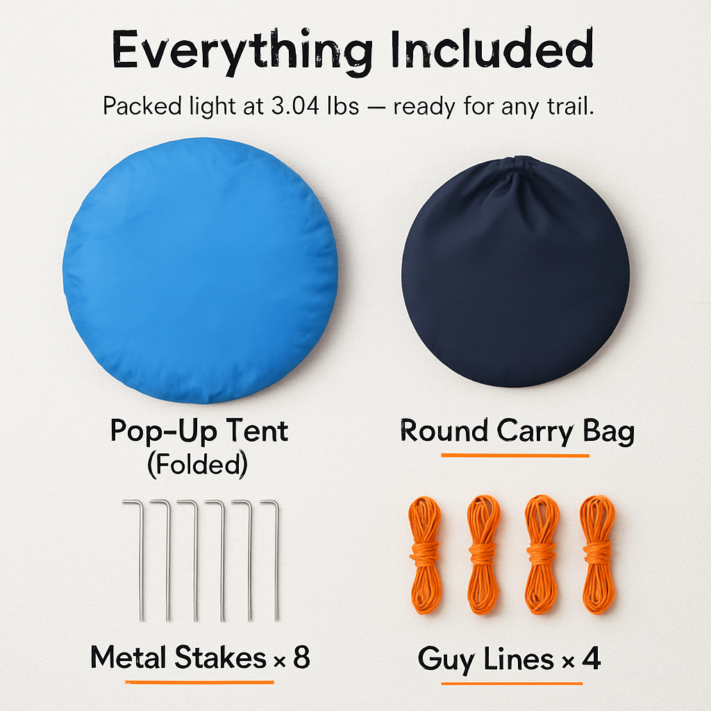 Camping Pop Up Tent for 3-4 People - Quick Setup, All-Season