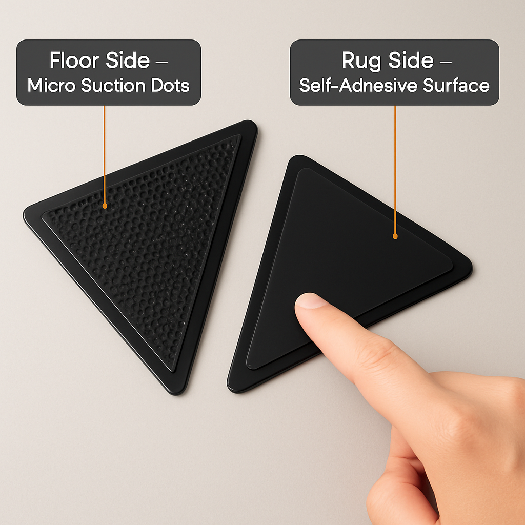 Area Rug Gripper Pad Triangular Non-Slip Corners