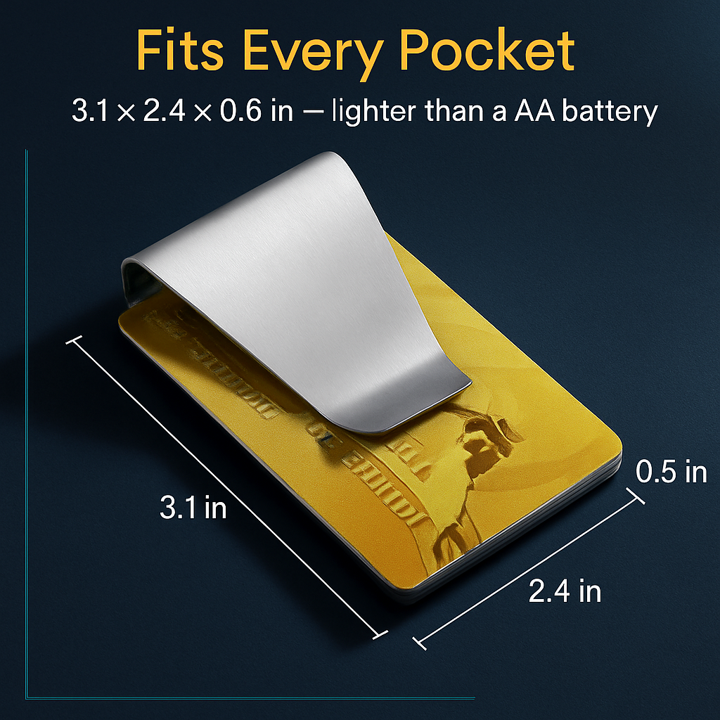 Slim Clip Double-Sided Money Clip Card Holder