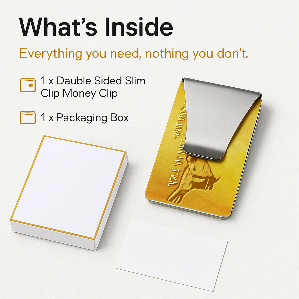 Slim Clip Double-Sided Money Clip Card Holder
