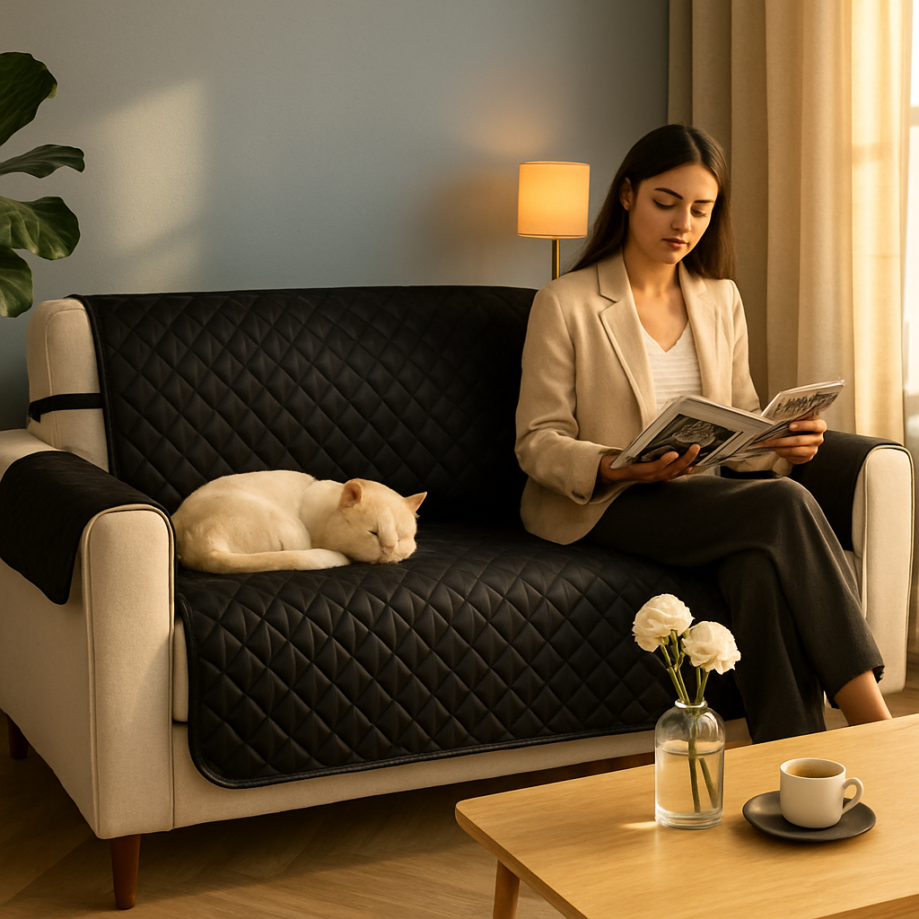 Reversible Sofa Cover for Chair, Loveseat, Sofa