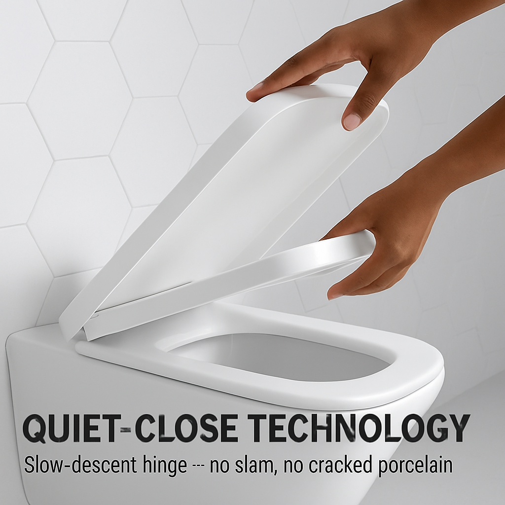 Square Toilet Seat with Grip-Tight Bumpers