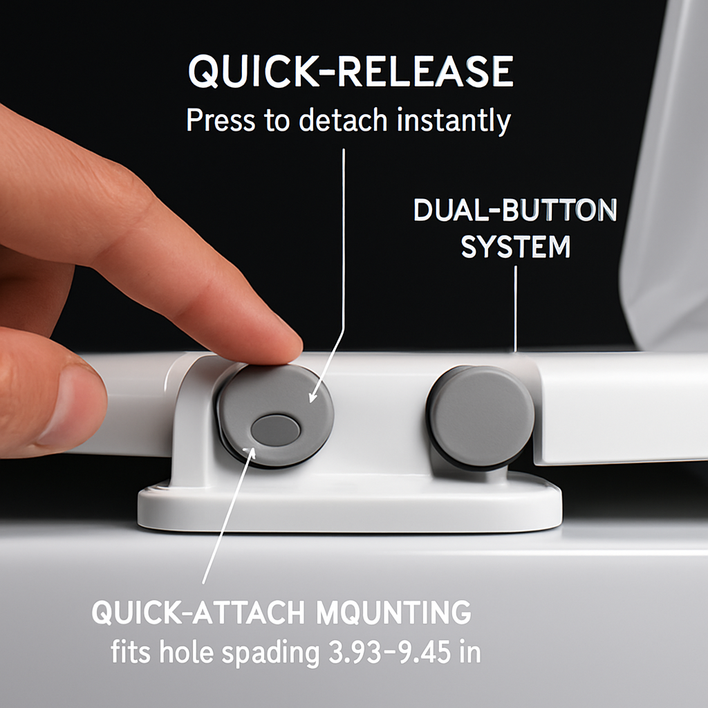Square Toilet Seat with Grip-Tight Bumpers
