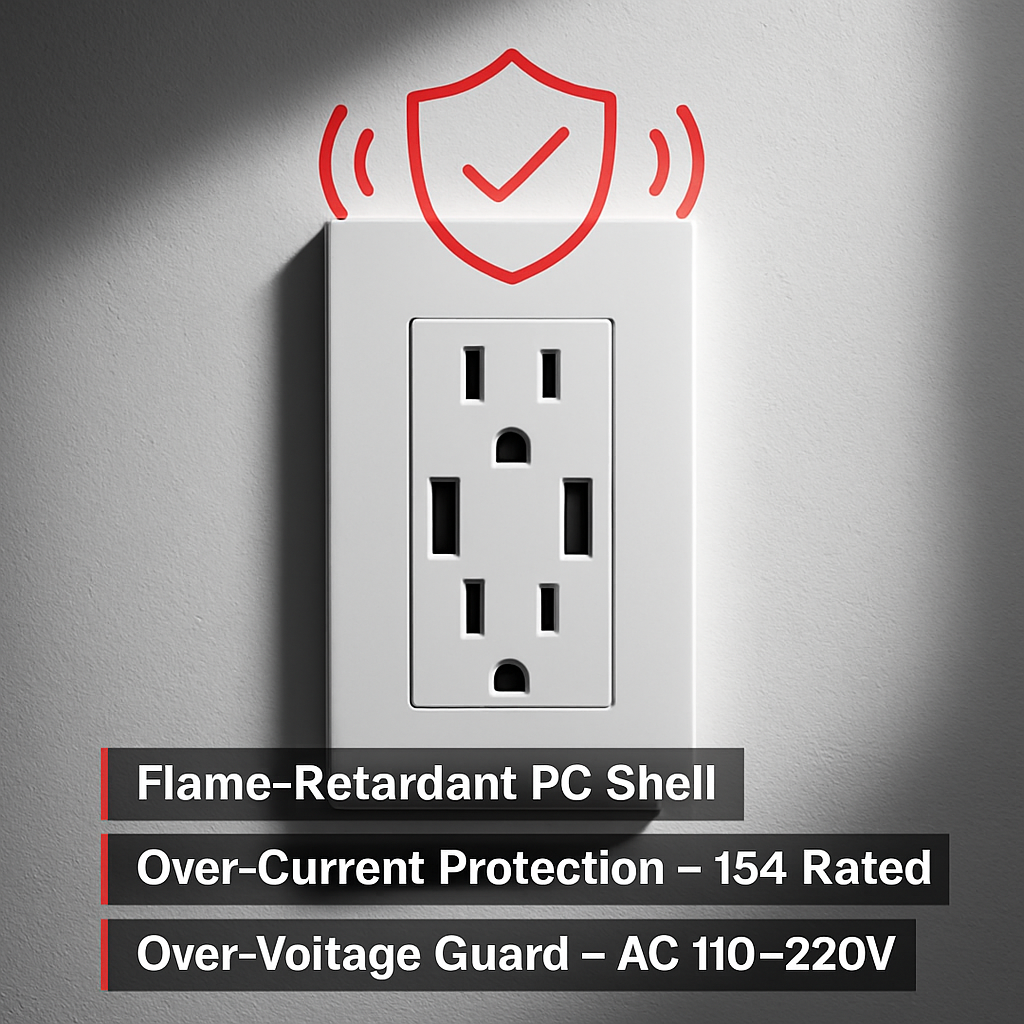 Dual USB Wall Outlet Charger for Home Use