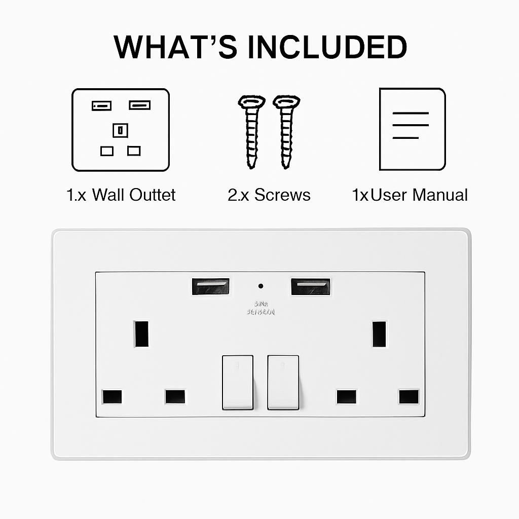 Wall Outlet Charger for UK Power Socket - Multi-Port