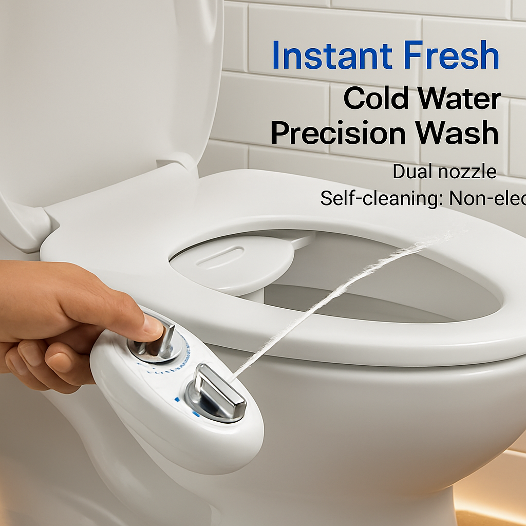 Cold Water Bidet with Self-Cleaning Dual Nozzle