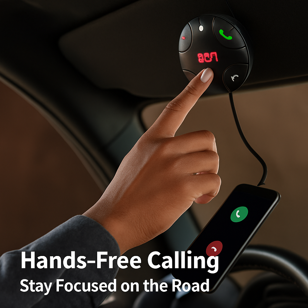 Wireless FM Transmitter Car Kit for Hands-Free Calls
