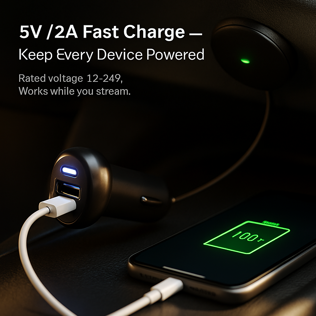 Wireless FM Transmitter Car Kit for Hands-Free Calls